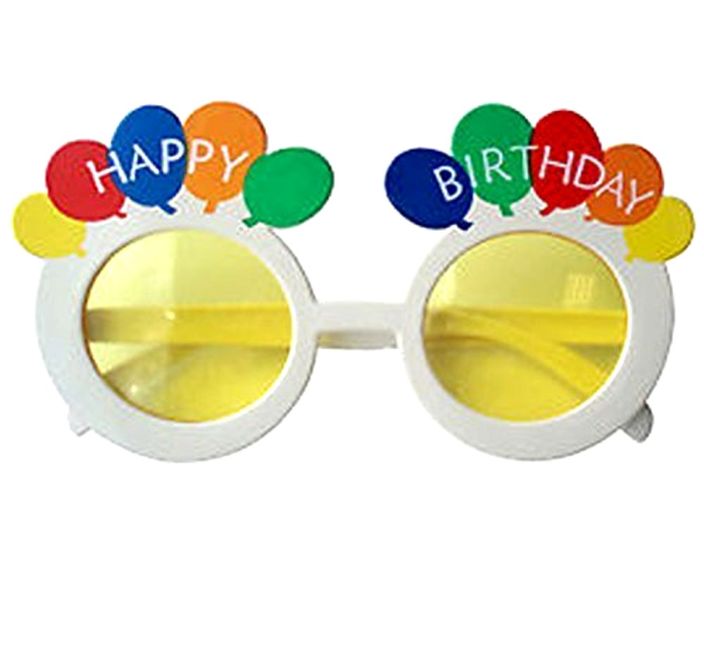 Forum Novelties Adult White Happy Birthday Glasses Sunglasses Red Blue